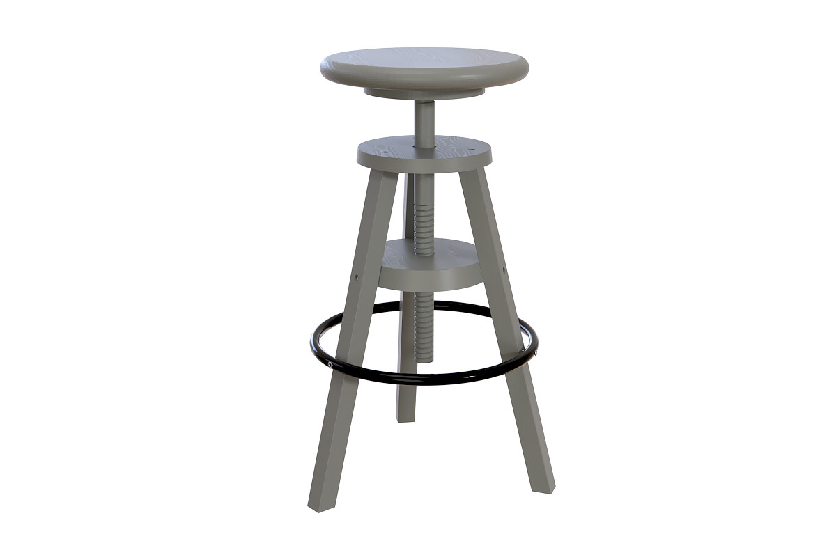 Tabouret de bar bois à vis - Gris