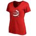 Women's Fanatics Branded Red Cincinnati Reds X-Ray V-Neck T-Shirt