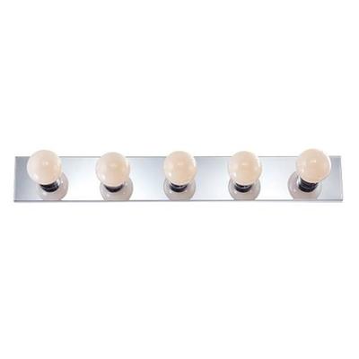 Nuvo Lighting 77196 - 5 Light Polished Chrome Glass Wall Vanity Light Fixture (5 LIGHT POLISHED CHROME VANITY)