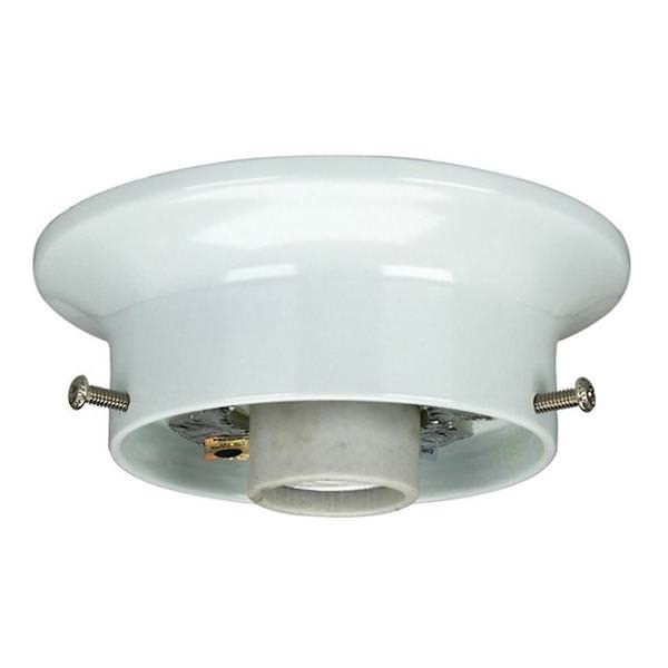 Satco 90430 - 3.25" White Wired Holder (90-430)
