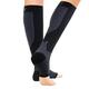 Orthosleeve FS6+ Foot and Calf Bracing Sleeve, circulation booster, Plantar Fasciitis, Heel pain and Shin Splint Relief. 1 Pair - XL Black