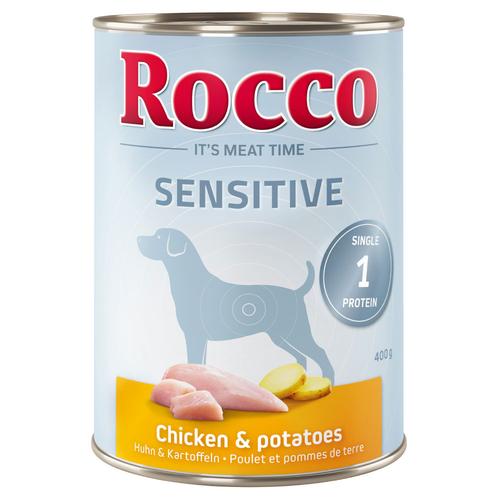 6 x 400g Sensitive Huhn & Kartoffeln Rocco Hundefutter nass