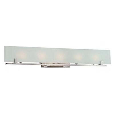 Nuvo Lighting 65178 - 5 Light Polished Nickel Frosted Glass Shade Vanity Light Fixture (LYNNE - 5 LT HALOGEN VANITY)