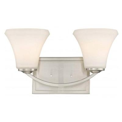 Nuvo Lighting 46202 - 2 Light Brushed Nickel Frosted Glass Shades Vanity Light Fixture (FAWN 2 LIGHT VANITY)