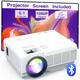 Mini Projector Portable with Screen, YOOYAA Bluetooth Projector Full HD 1080P 10000L, Multimedia Outdoor Home Cinema Video Projector, Compatible with Smartphone/Laptop/TV Stick