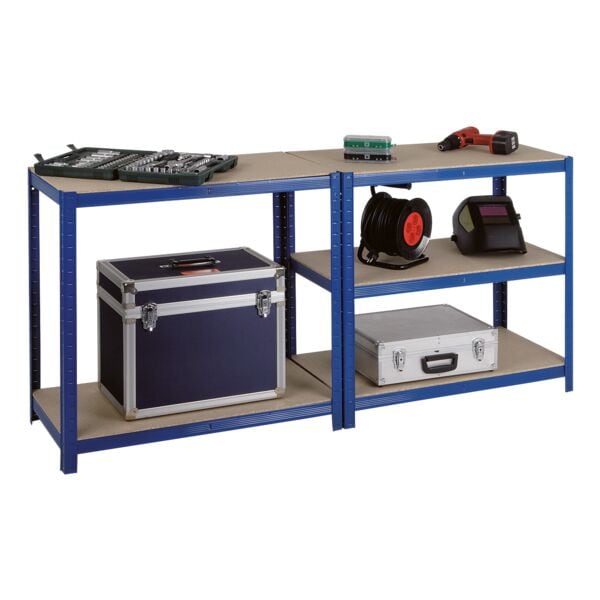 SZ Metall Schwerlastregal »Multitasker« 45 x 180 cm blau, 90x180x45 cm Image