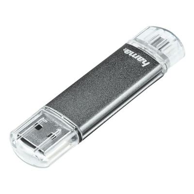 USB-Stick »Laeta Twin« schwarz, Hama, 1.8x7x0.85 cm