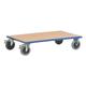 ROLLCART Plattformwagen 100x60 cm Holz-Ladefläche blau, 106x28.5x60 cm