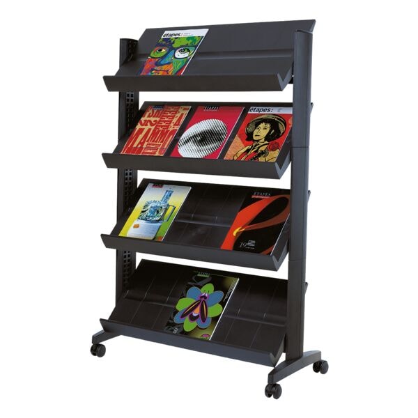 Paperflow Prospektregal A3 »Corner« - 132,6 cm hoch schwarz, 85.5x132.6x4 cm Image