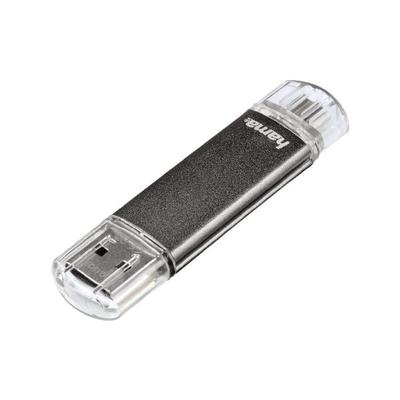 USB-Stick »Laeta Twin« schwarz, Hama, 1.8x7x0.85 cm