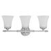 Nuvo Lighting 64263 - 3 Light Polished Chrome Frosted Etched Glass Shades Vanity Light Fixture (Teller - 3 Light Vanity Fixture w/ Frosted Etched Glass)