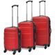 vidaXL Three Piece Hardcase Trolley Set Red 45.5/55/66 cm