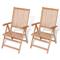 vidaXL Reclining Garden Chairs 2 pcs Solid Teak Wood