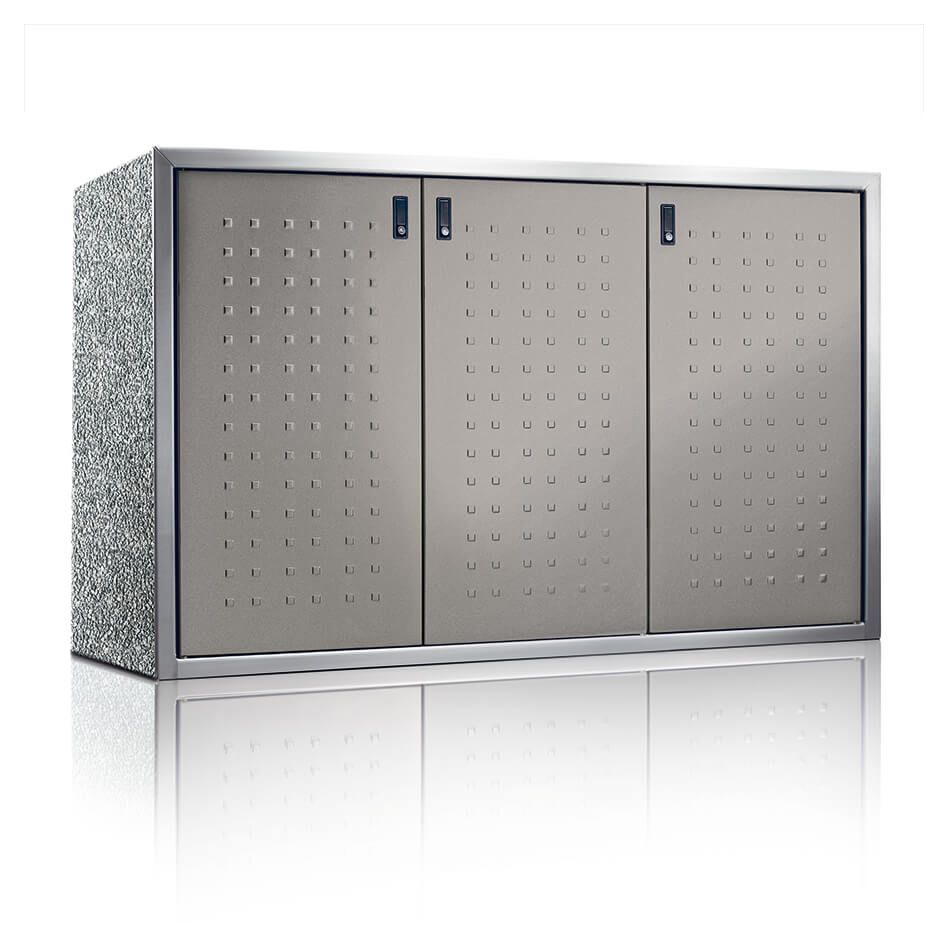 Paul Wolff Mülltonnenbox SILENT Trend Taupeviolett 3er Box Mülltonnenverkleidung, 240 L, Perlmutt Schwarz Image