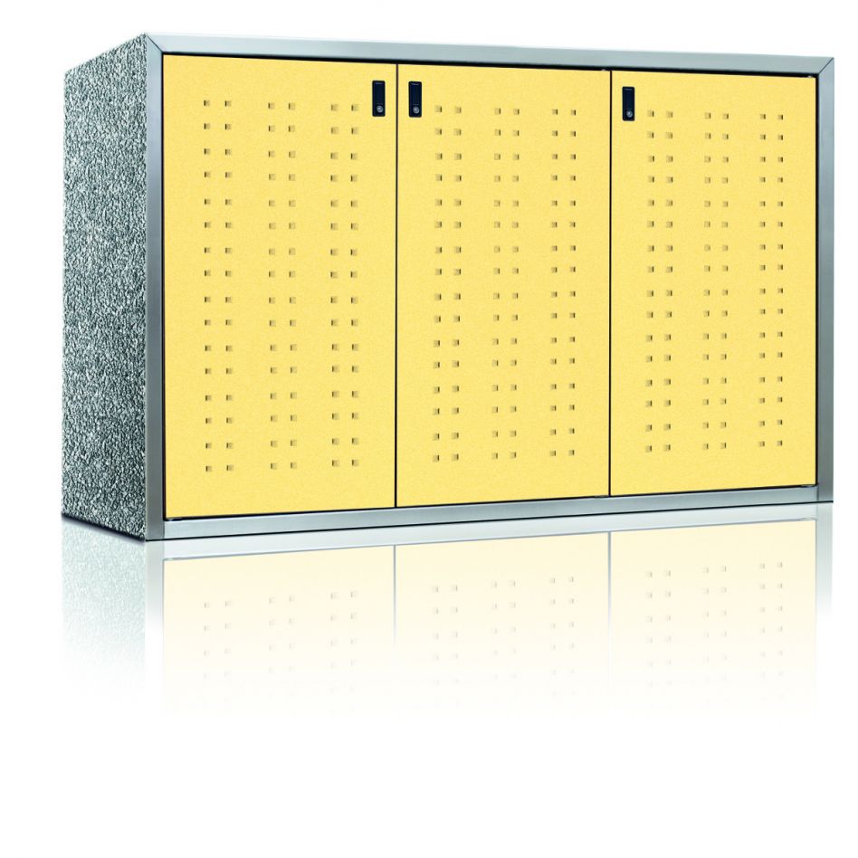 Paul Wolff Mülltonnenbox SILENT Trend Cremegelb 3er Box Mülltonnenverkleidung, 240 L, Eisgrau Image