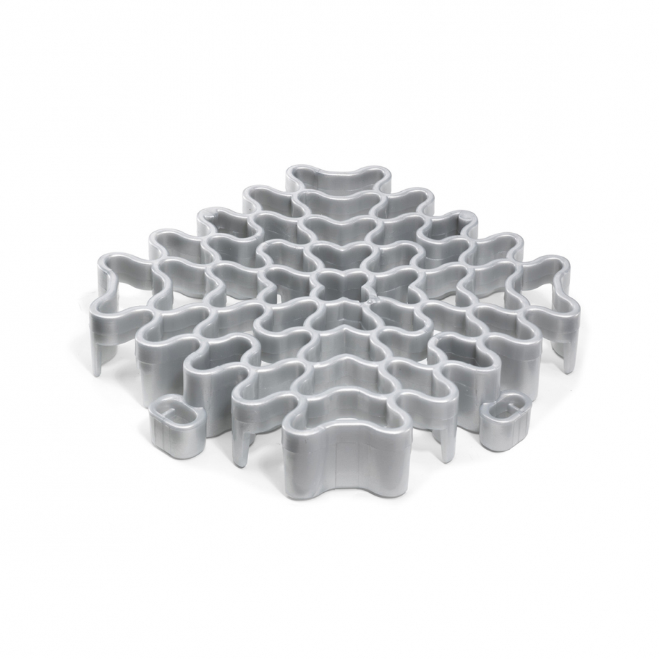 florco Klickfliese Expansionsteil Kunststoff weiss-alu, 10x10 cm Image