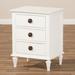 August Grove® Michel 3 Drawer Nightstand Wood in White | 25.59 H x 19.69 W x 15.75 D in | Wayfair 87CB63862EFF46F88BEF0795E63DF717