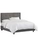 Brayden Studio® Tufted Low Profile Standard Bed Upholstered/Cotton in Gray/Black | 54 H x 56 W x 78 D in | Wayfair BRSD2134 25540649