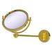 Allied Brass Modern & Contemporary Distressed Magnifying Makeup/Shaving Mirror Metal in Yellow | 10 H x 10 W x 11 D in | Wayfair WM-5D/4X-PB