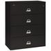 FireKing Fireproof 4-Drawer Vertical Filing Cabinet Metal/Steel in Black | 52.75 H x 44.5 W x 22.125 D in | Wayfair 4-4422-C (black) (w/ 3006 Lock)