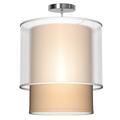 Seascape Lamps Lumiere 1 - Light Single Drum Pendant in White/Brown | 26 H x 24 W x 24 D in | Wayfair SL_LUM24_CHA