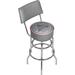 Miller Coors Swivel 31" Bar Stool Upholstered/Metal in Gray | 41.75 H x 20 W x 20 D in | Wayfair CL1100-RL