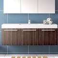 Ivy Bronx Kathiria 59" Wall-Mounted Single Bathroom Vanity w/ Mirror (Faucet Not Included) Wood/Plastic in Gray | 21.6 H x 59 W x 18.9 D in | Wayfair