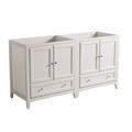 Winston Porter Nellija 59" Free-Standing Double Sink Bathroom Vanity Base Only Wood/Solid Wood in White | 31.375 H x 59 W x 20 D in | Wayfair