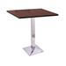 Holland Bar Stool Bar Height Pedestal Dining Table Wood/Metal in Gray/White | 42 H x 36 W x 36 D in | Wayfair 21742CH36SQ