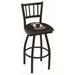 Holland Bar Stool 36" Swivel Bar Stool Upholstered/Metal in Black | 50 H x 19 W x 19 D in | Wayfair L01836POWMIA