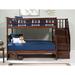 Viv + Rae™ Blaisdell Staircase Full Over Full Solid Wood Bunk Bed w/ Storage Drawers & Shelves Wood in Brown | 68.13 H x 58.38 W x 103 D in | Wayfair