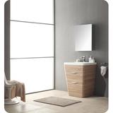 Ebern Designs Pritt 26" Free-Standing Single Sink Modern Bathroom Vanity Set w/ Medicine Cabinet Wood/Plastic in Brown | Wayfair