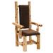 Fireside Lodge Cedar Upholste Dining Chair Wood/Upholste/Genuine Leather in Red | 47 H x 24 W x 19 D in | Wayfair 16158-SL-DarkRedLeather