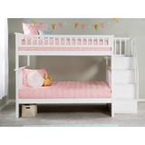 Viv + Rae™ Blaisdell Staircase Full Over Full Solid Wood Bunk Bed w/ Storage Drawers & Shelves Wood in White | 68.13 H x 58.38 W x 103 D in | Wayfair