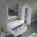 Ivy Bronx Artesian 36" Wall Mounted Single Bathroom Vanity w/ Ceramic Vanity Top Ceramic in White | 18.5 H x 36 W x 18.25 D in | Wayfair