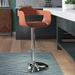 Ivy Bronx Iroh Swivel Adjustable Height Bar Stool Wood/Plastic/Acrylic/Leather in Brown | 19.65 W x 19.38 D in | Wayfair IVYB3745 39565534