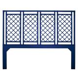 David Francis Furniture X & Diamond Open-Frame Headboard Wicker/Rattan in Blue | 66 H x 80 W x 1.5 D in | Wayfair B5070-K-S137