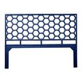 David Francis Furniture Honeycomb Wicker/Rattan Open-Frame Headboard Wood/Wicker/Rattan in Blue | 60 H x 80 W x 1.5 D in | Wayfair B4200-K-S137