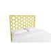 David Francis Furniture Honeycomb Wicker/Rattan Open-Frame Headboard Wood/Wicker/Rattan in Yellow | 60 H x 63 W x 1.5 D in | Wayfair B4200-Q-S140