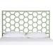 David Francis Furniture Honeycomb Wicker/Rattan Open-Frame Headboard Wood/Wicker/Rattan in Green | 60 H x 63 W x 1.5 D in | Wayfair B4200-Q-S125