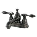 Kingston Brass Tudor Standard Centerset Bathroom Faucet w/ Drain Assembly, Ceramic in Brown | 2.63 H in | Wayfair KS7005TAL
