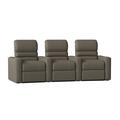Latitude Run® Blue LED Home Theater Row Seating (Row of 3) Microfiber/Microsuede in Gray | 43.5 H x 108.5 W x 40 D in | Wayfair LTTN3405 44426341