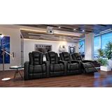 Latitude Run® 138" Wide Power Recliner Home Theater Configurable Seating w/ Cup Holder Microfiber/Microsuede in Black | Wayfair LTTN3451 45520792