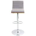 LumiSource Vasari Swivel Adjustable Height Bar Stool Upholstered in Gray | 14.75 W x 20.25 D in | Wayfair BS-JY-VSR WL+GY