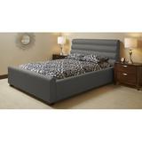Lind Furniture Platform Bed Upholstered/Genuine Leather in Gray | 46 H x 72 W x 97 D in | Wayfair 403QB-Grey
