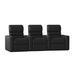 Latitude Run® Blue LED Home Theater Row Seating (Row of 3) Microfiber/Microsuede in Black | 43.5 H x 108.5 W x 40 D in | Wayfair LTTN3405 44426332