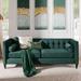 Langley Street® Allia 84" Tuxedo Arm Sofa Velvet in Green | 32 H x 84 W x 34 D in | Wayfair MTNA3961 41925847