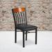 Red Barrel Studio® Ringel Vertical Back Metal & Wood Restaurant Chair w/ Vinyl Seat Faux Leather/Upholstered in Black | Wayfair RDBA1015 43619789