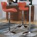 Orren Ellis Carty Swivel Adjustable Height Bar Stool Wood/Upholste in Red | 17 W x 21 D in | Wayfair ORNE1851 41512842