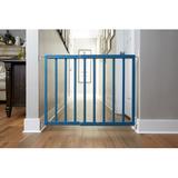 Primetime Petz Safety Mate Expandable Wall Mounted Pet Gate Wood (a more stylish option) in Blue | 29 H x 24.7 W x 1 D in | Wayfair 33721
